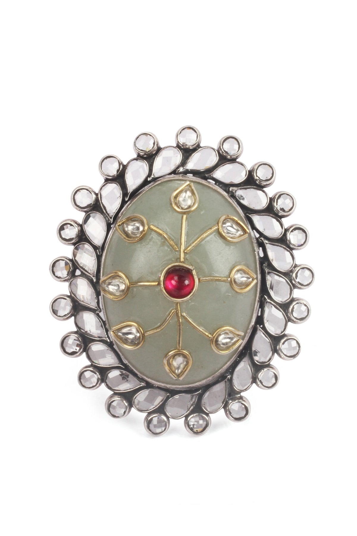 Oval Motif Handcrafted Ring 