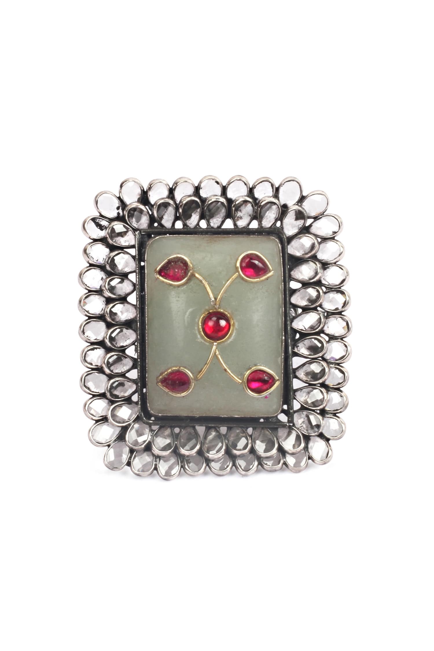 Rectangular Motif Handcrafted Ring 