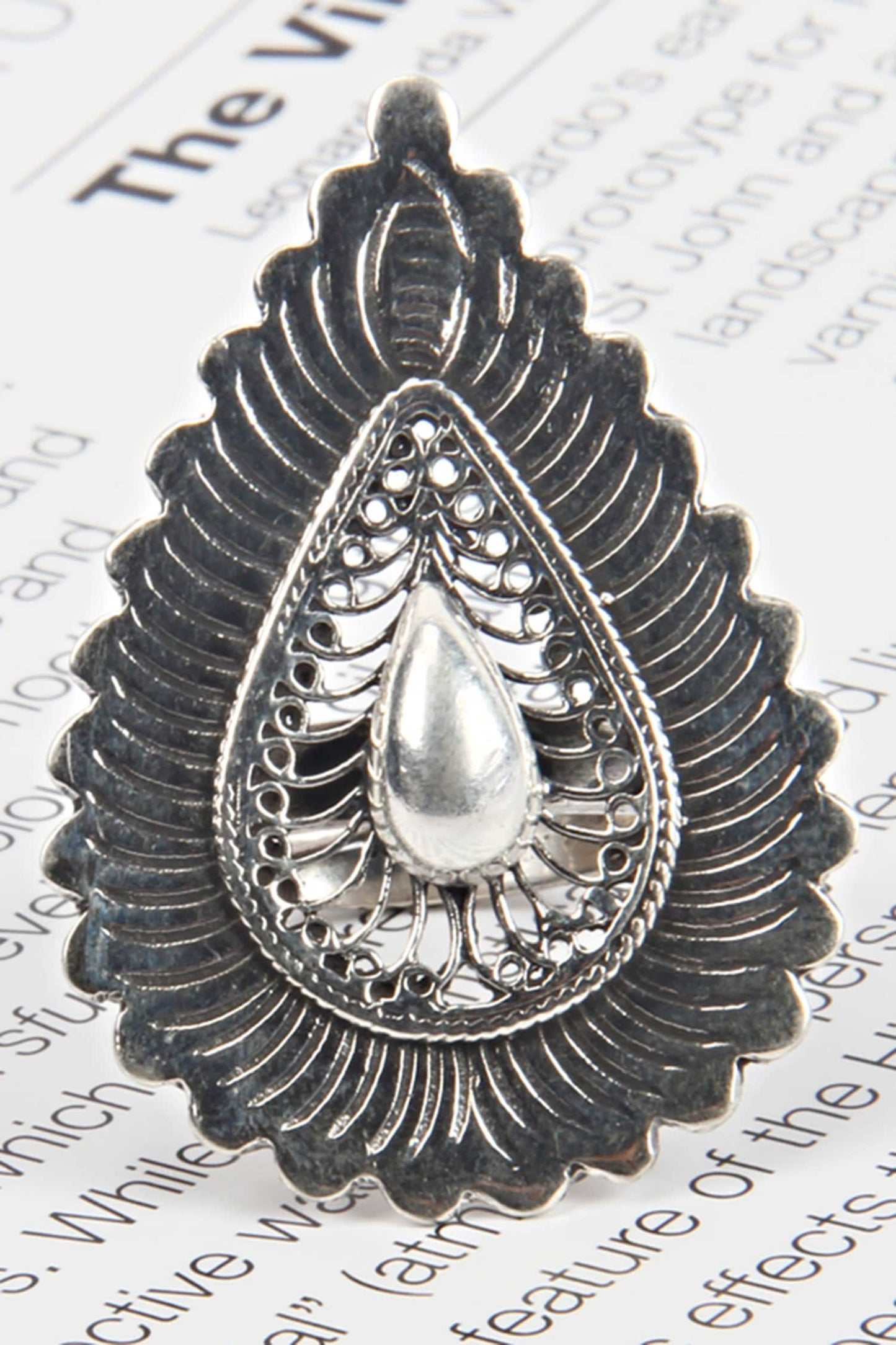 Leaf Motif Handcrafted Ring 