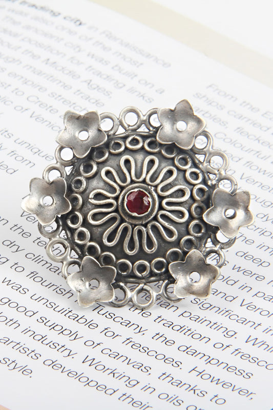 Floral Motif Handcrafted Ring 