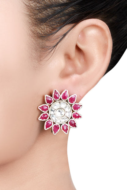 Handcrafted Floral Carved Earrings 