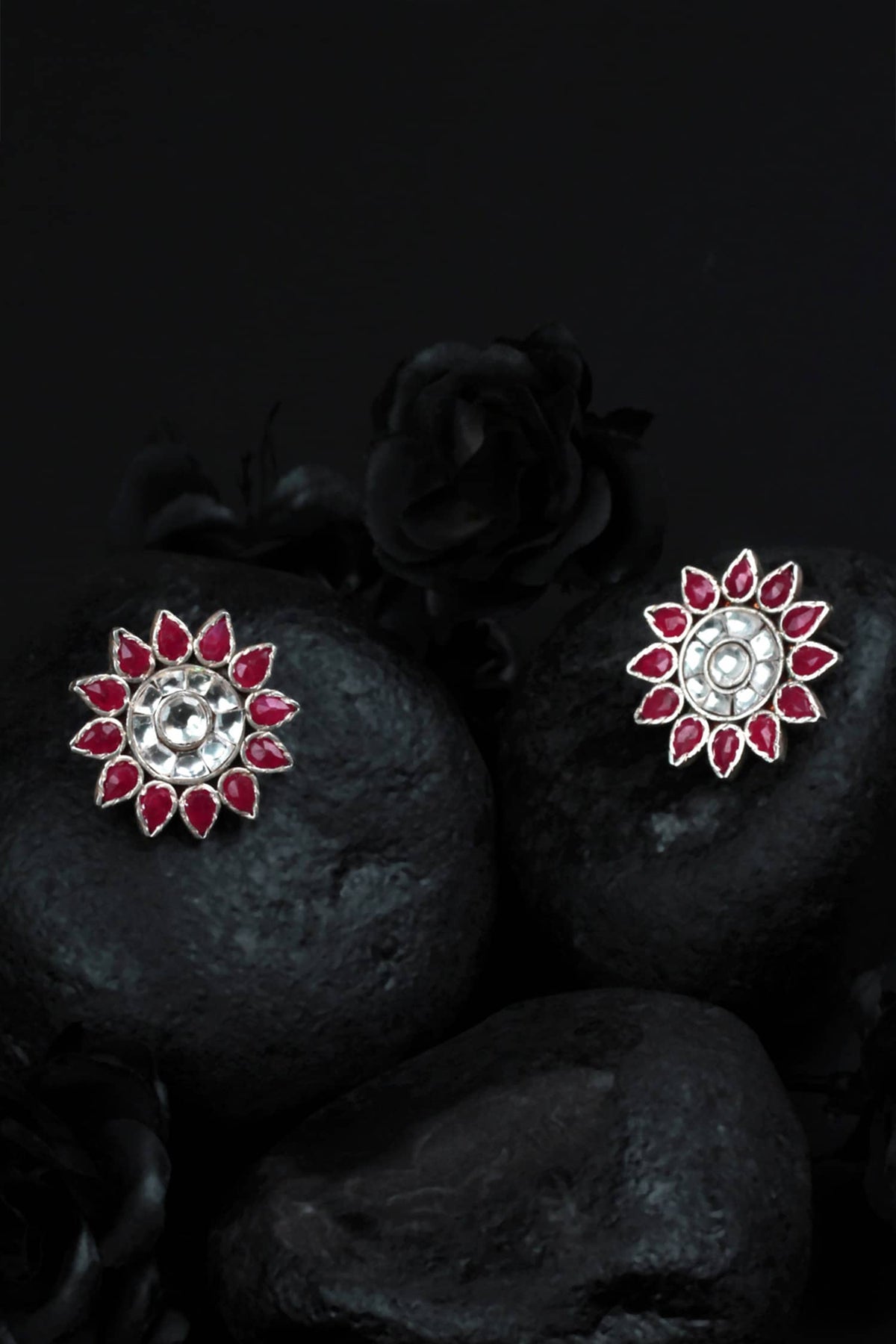 Handcrafted Floral Carved Earrings 