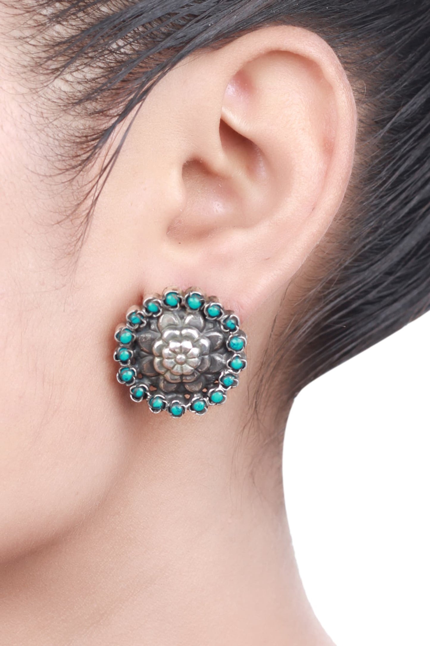 Stone Floral Studs  