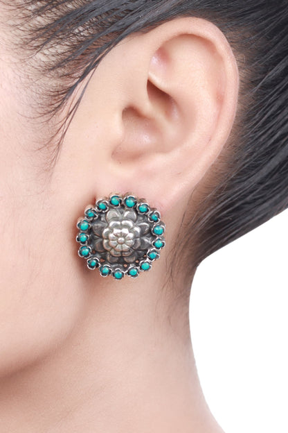 Stone Floral Studs  