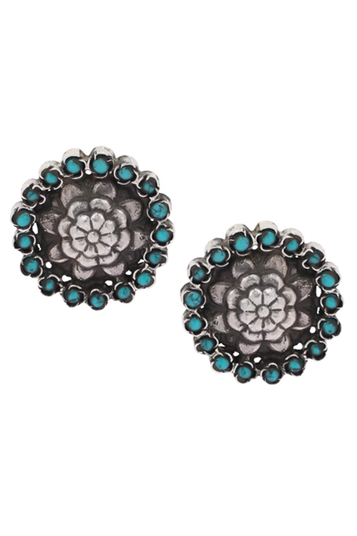 Stone Floral Studs  