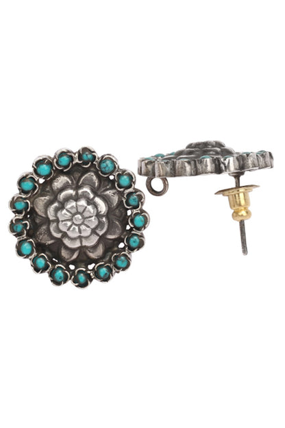 Stone Floral Studs  