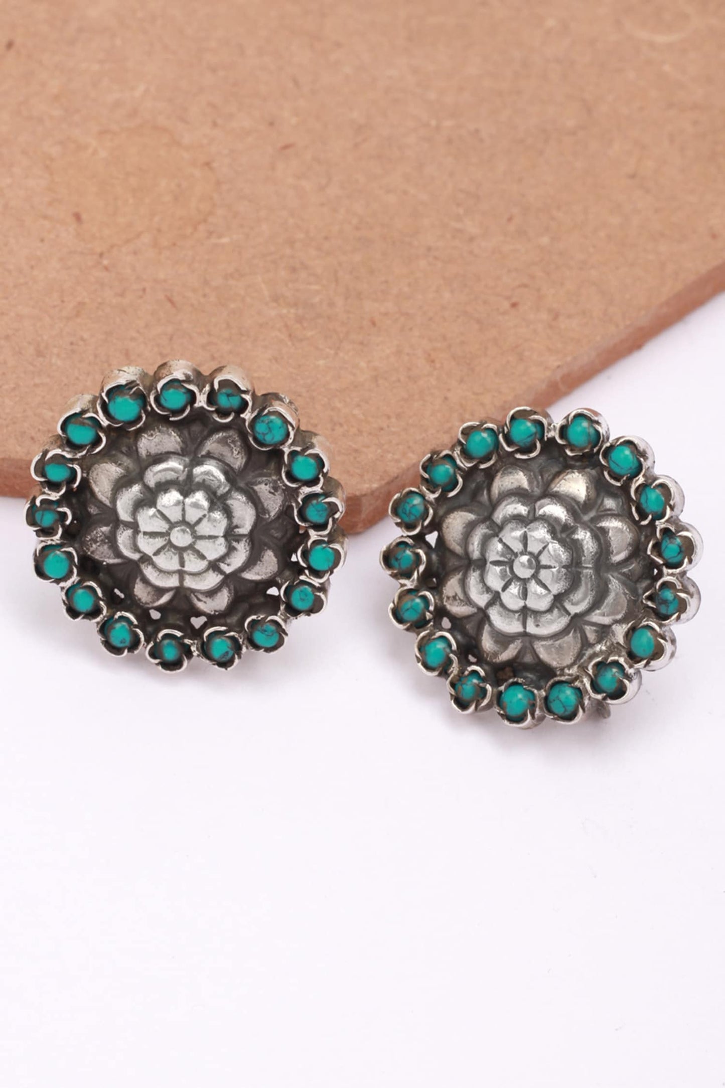Stone Floral Studs  