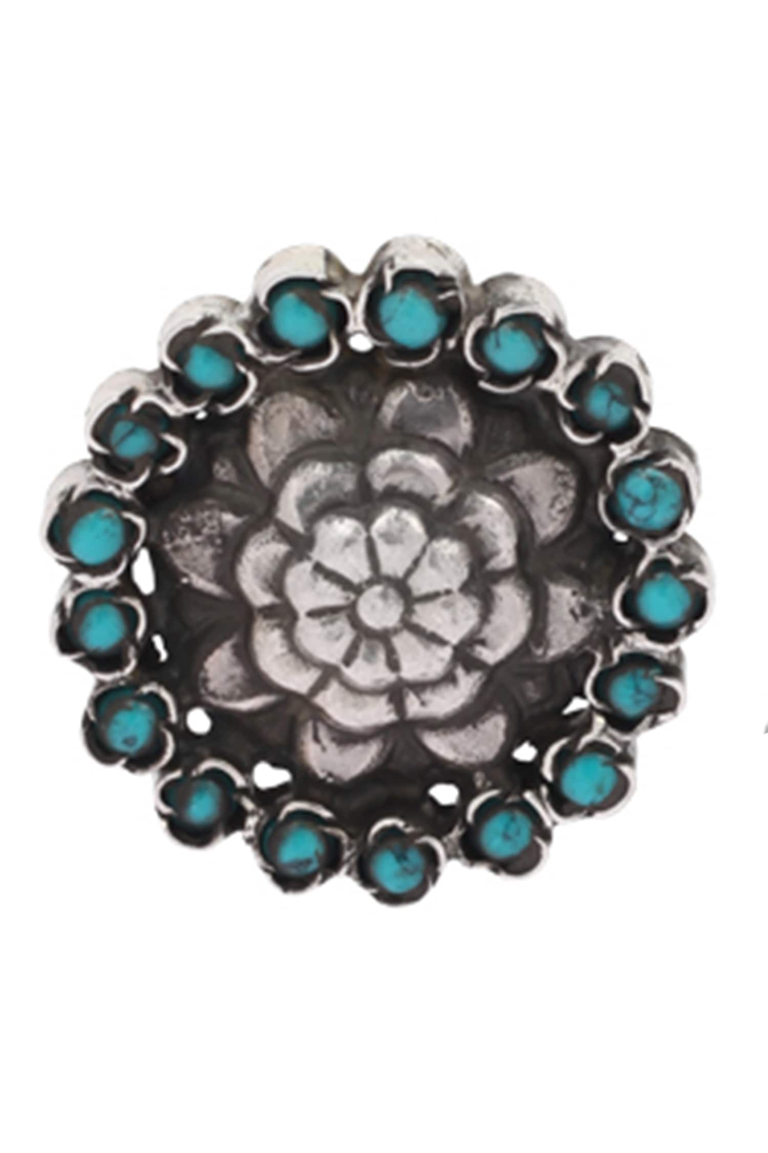 Stone Floral Studs  