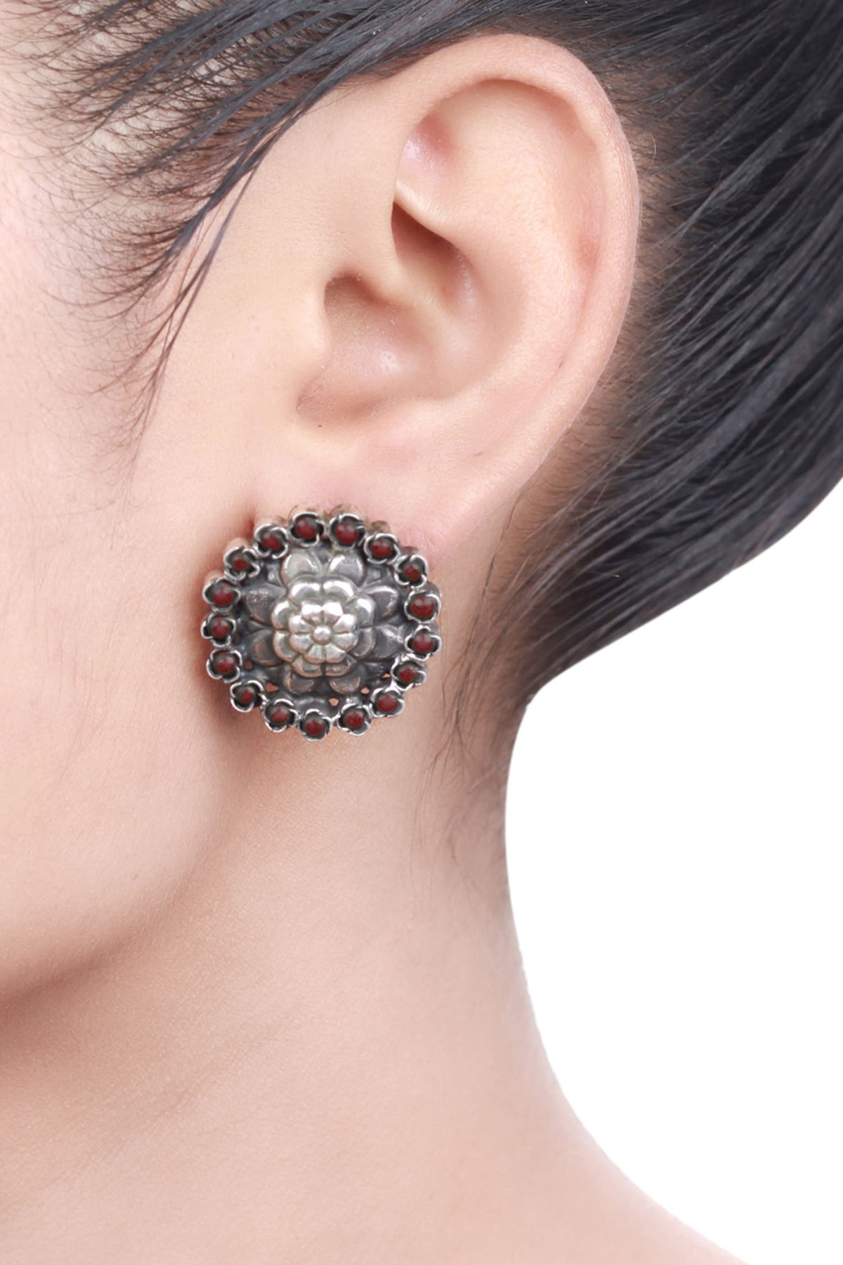 Stone Floral Studs  
