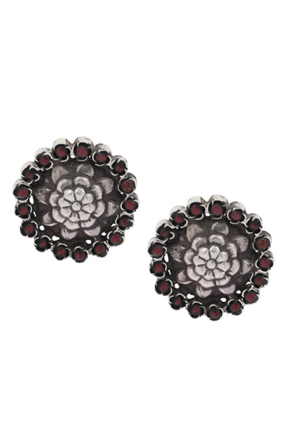 Stone Floral Studs  