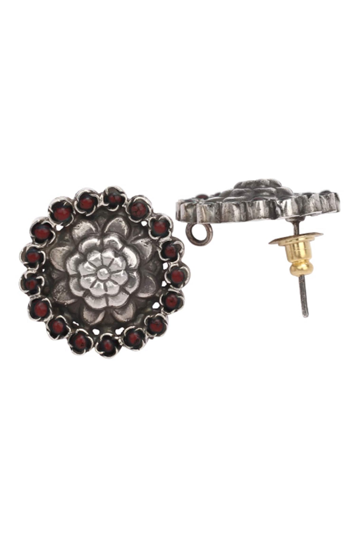 Stone Floral Studs  