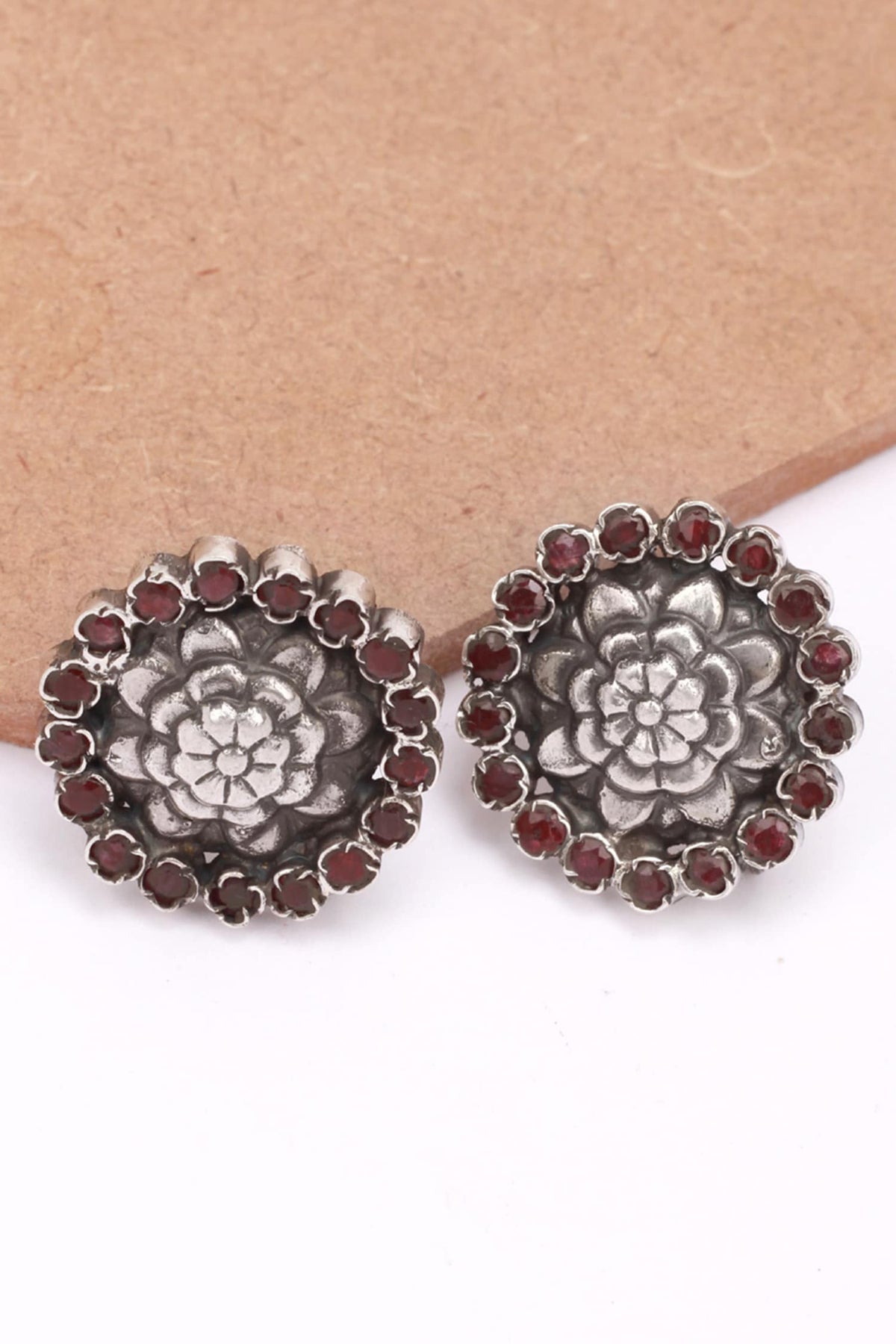 Stone Floral Studs  