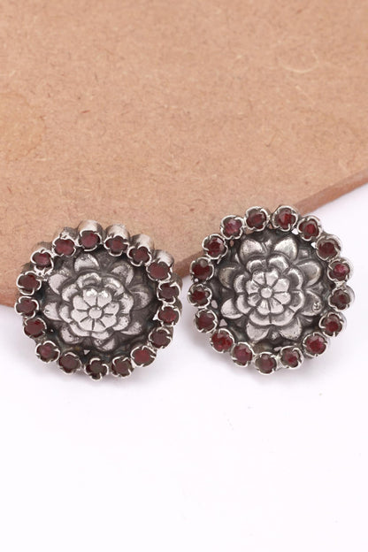 Stone Floral Studs  