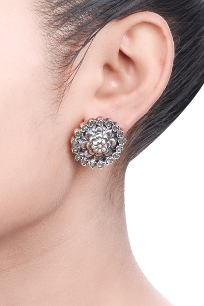 Stone Floral Studs  