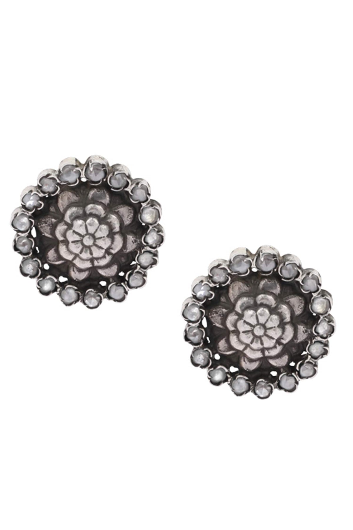 Stone Floral Studs  