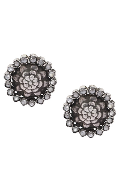 Stone Floral Studs  
