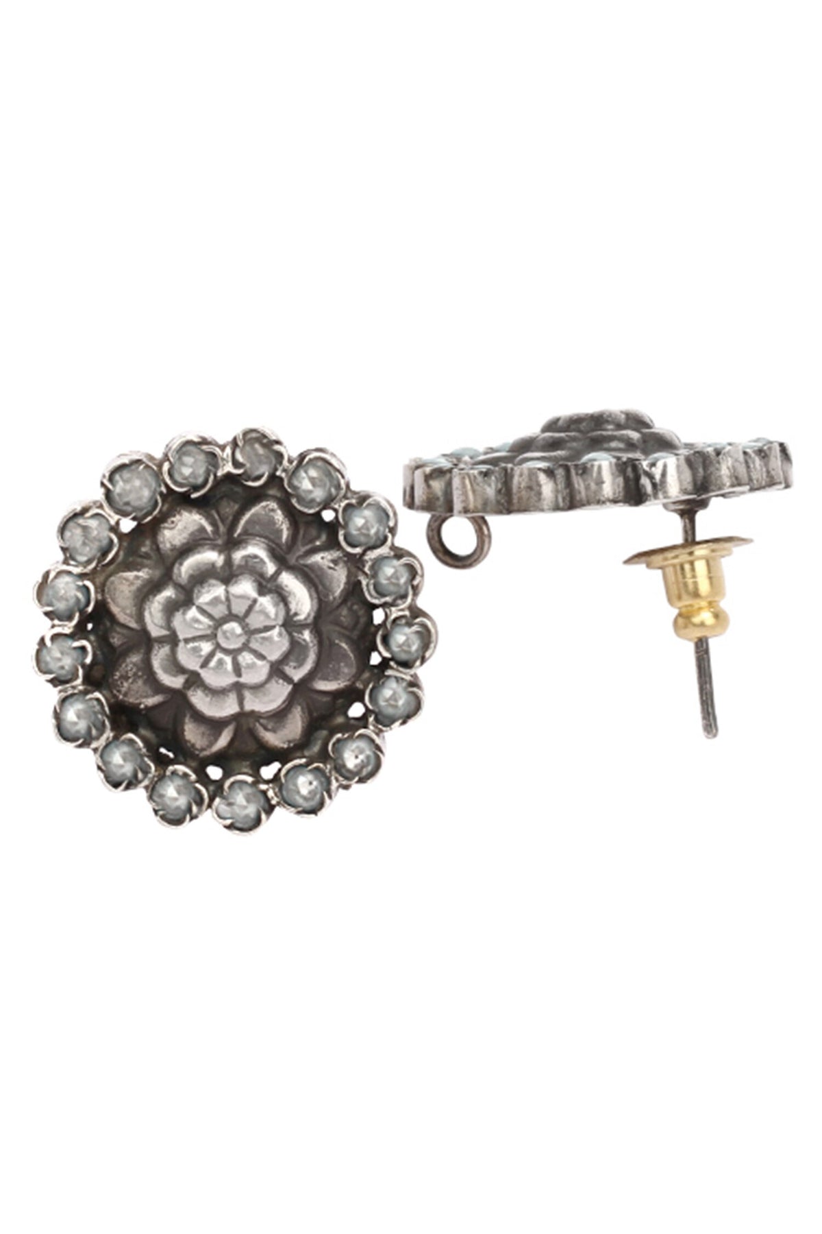 Stone Floral Studs  