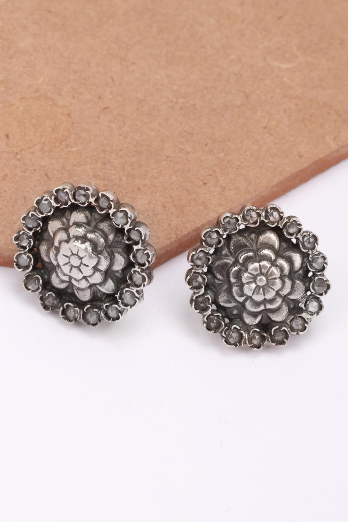 Stone Floral Studs  