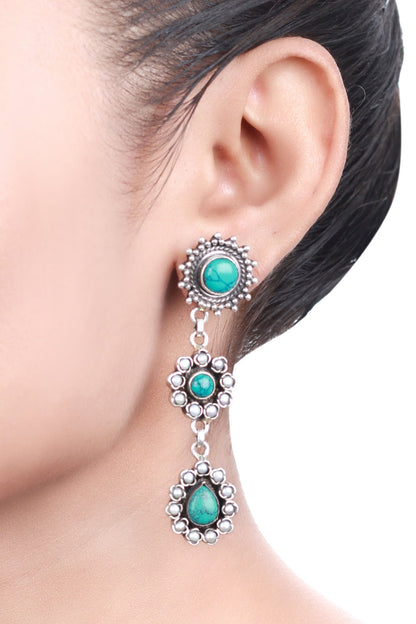 Stone Tiered Earrings 