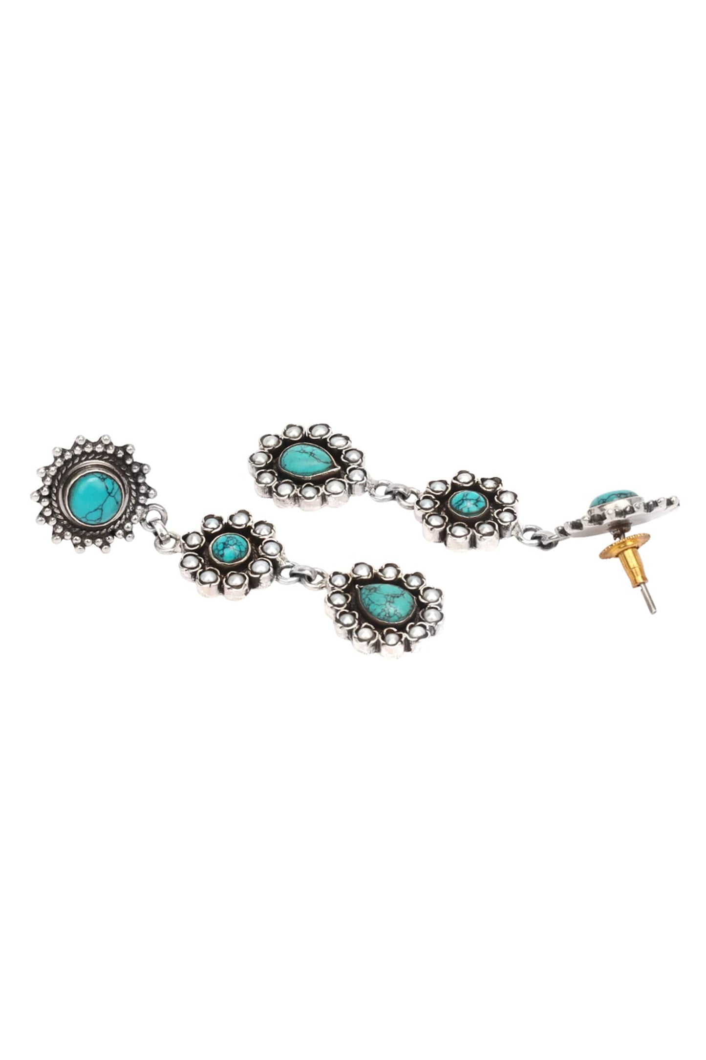 Stone Tiered Earrings 