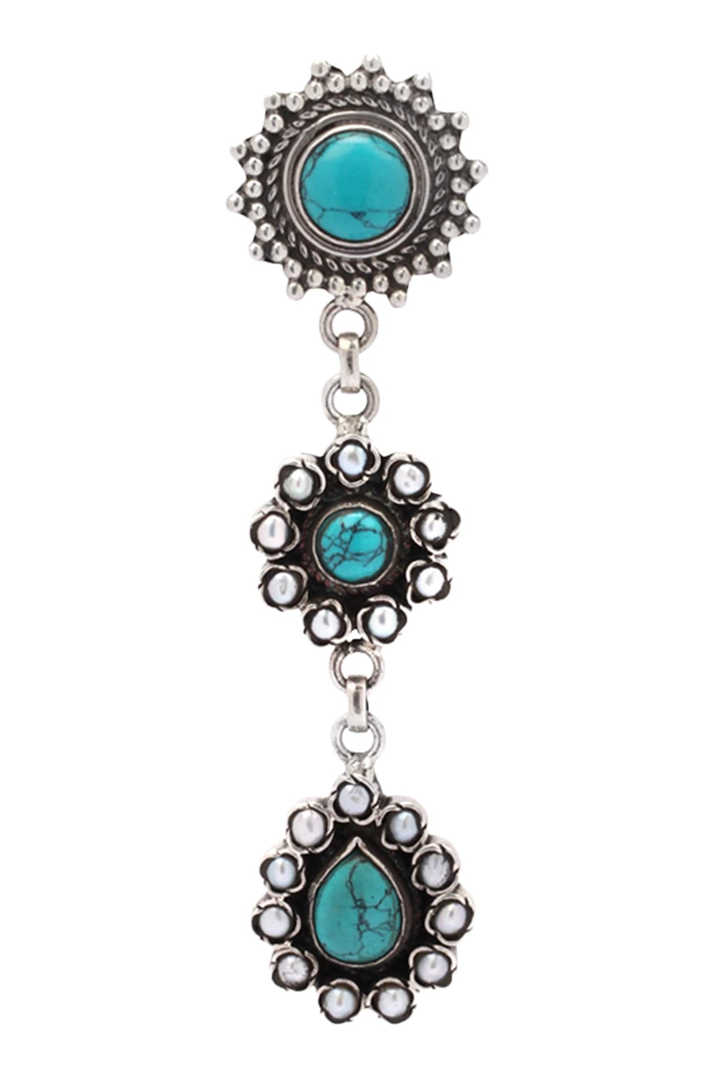 Stone Tiered Earrings 