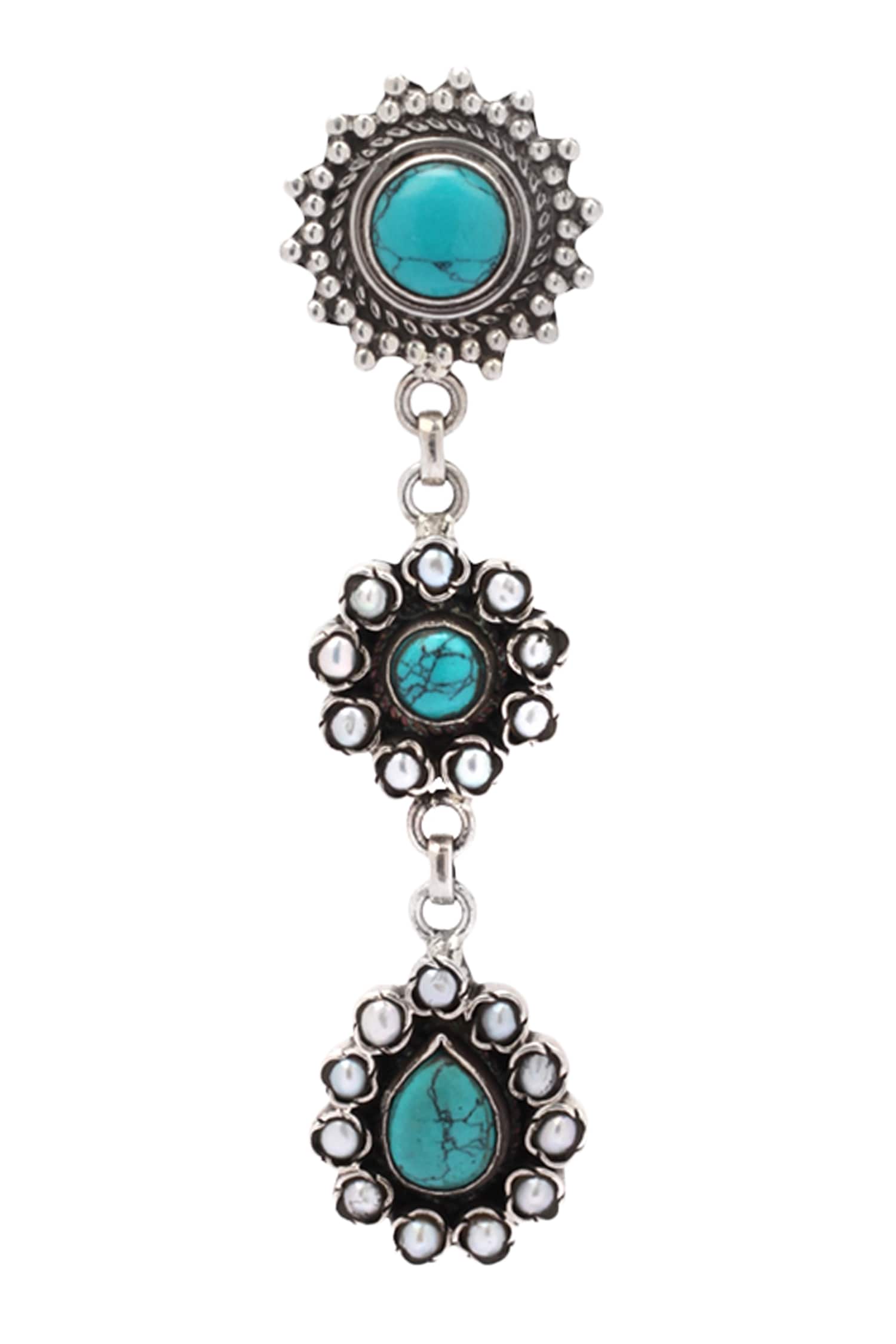 Stone Tiered Earrings 