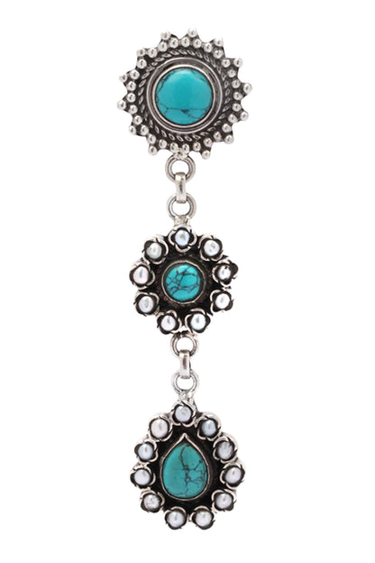 Stone Tiered Earrings 
