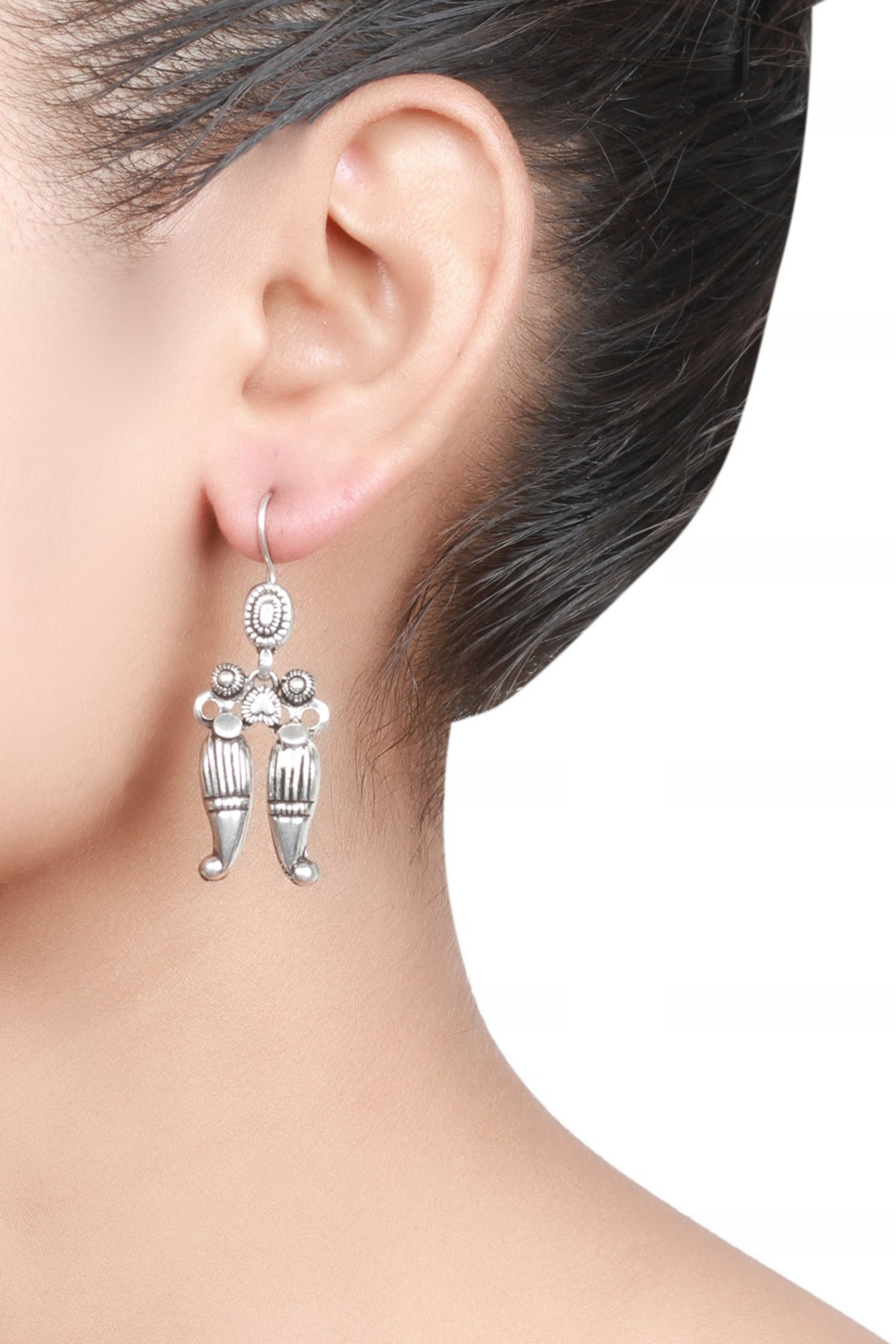 Oxidized Carved Danglers 