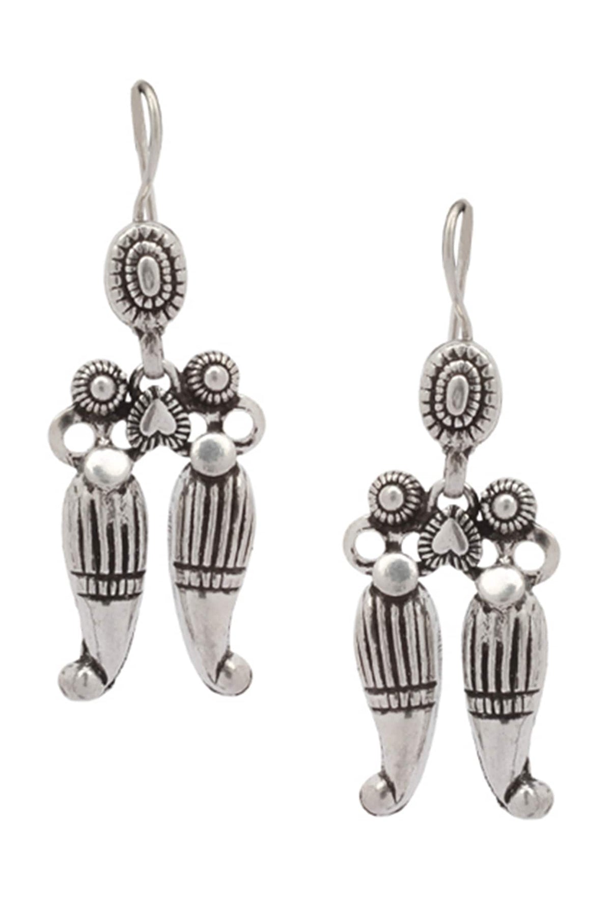 Oxidized Carved Danglers 