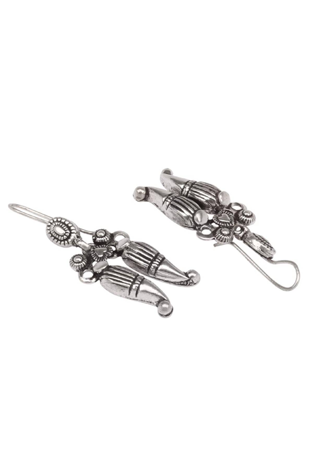 Oxidized Carved Danglers 