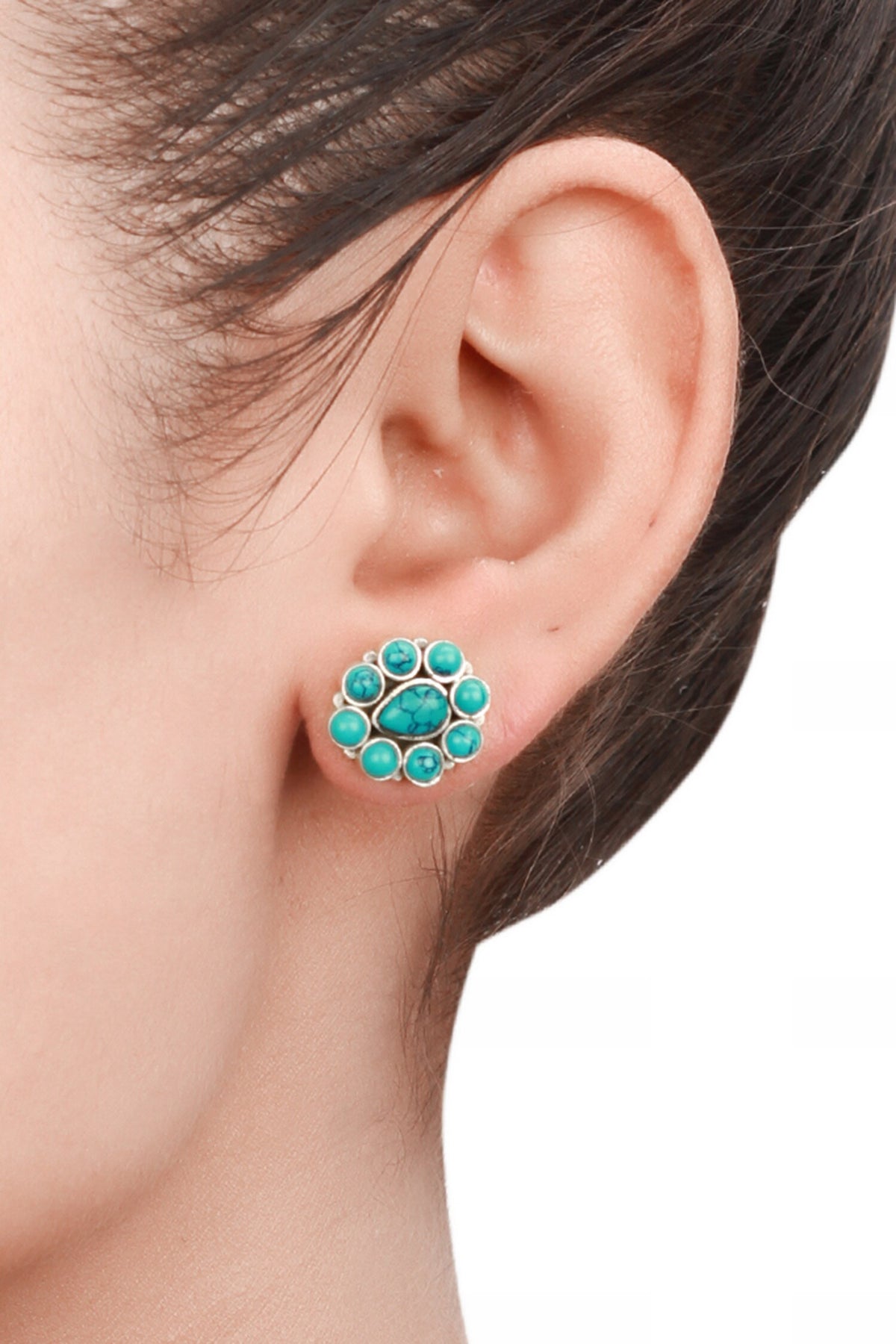 Floral Stone Studs 