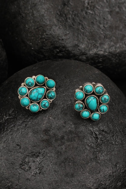 Floral Stone Studs 
