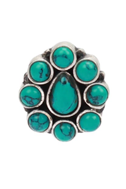 Floral Stone Studs 