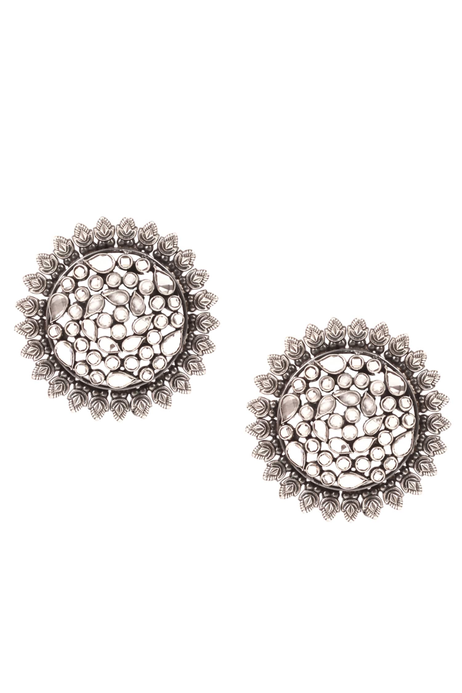 Floral Stone Studs 