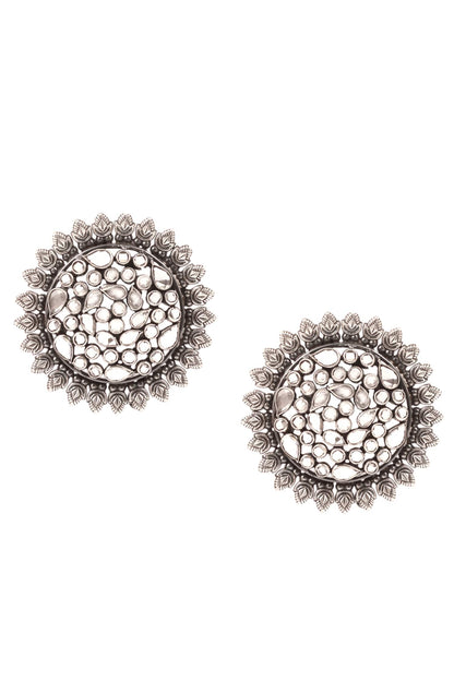 Floral Stone Studs 