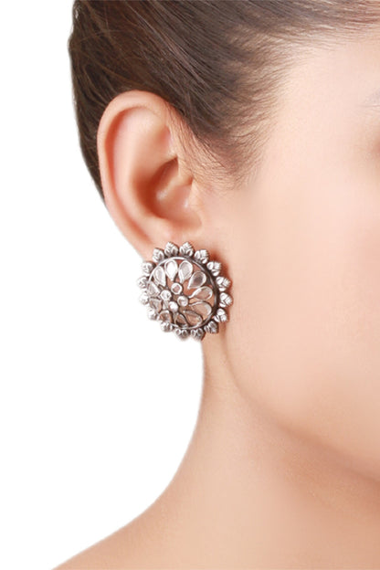 Floral Stone Studs 