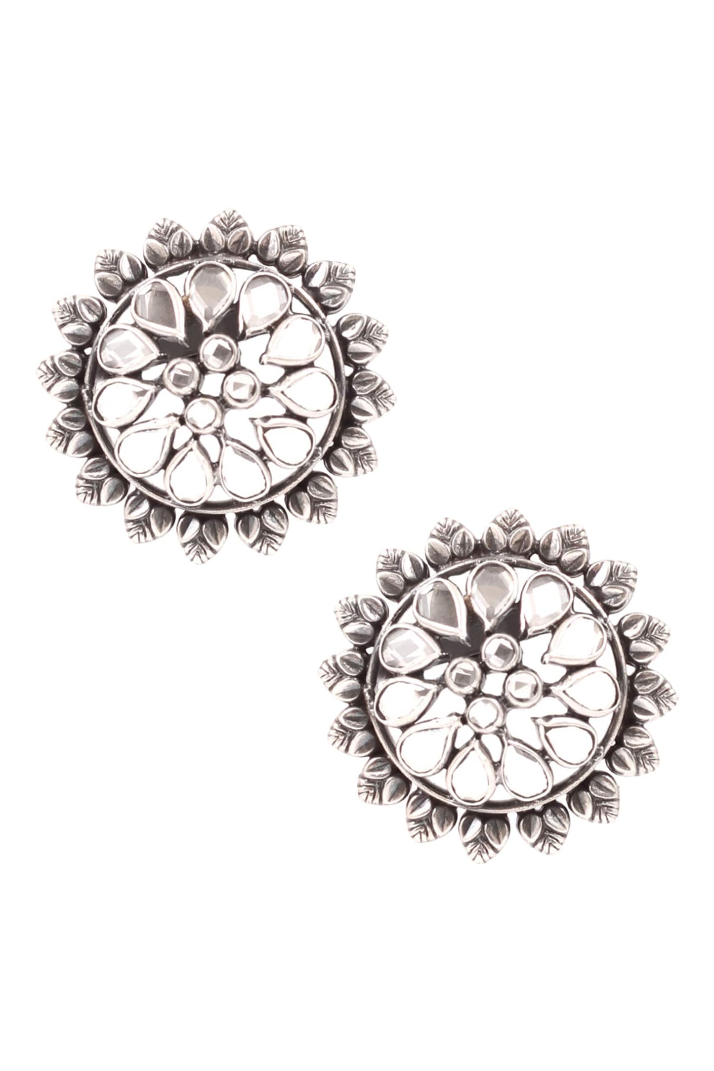 Floral Stone Studs 