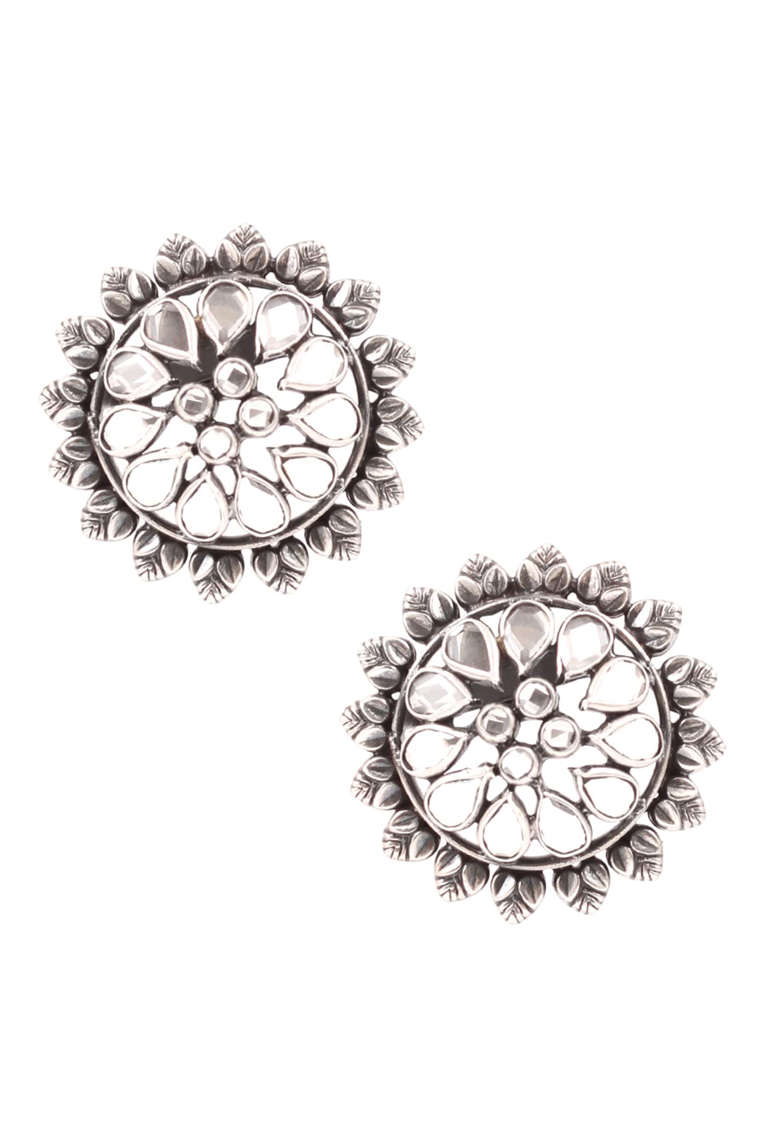 Floral Stone Studs 