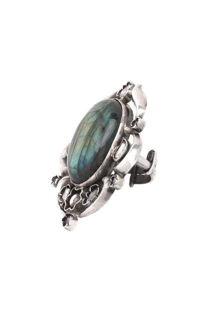 Stone Embellished Adjustable Ring 