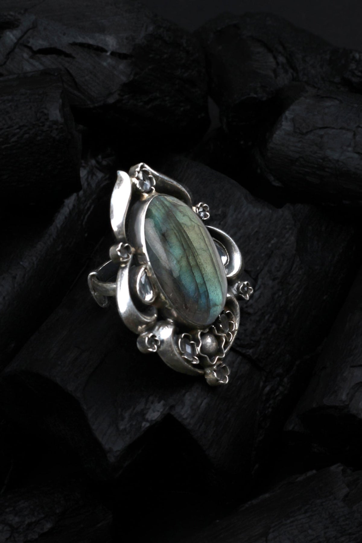 Stone Embellished Adjustable Ring 