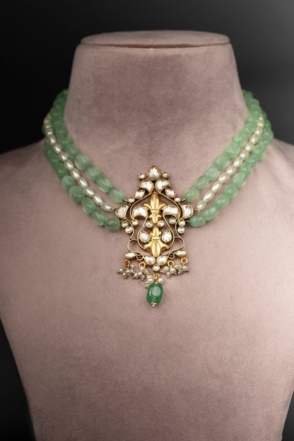 Polki Embellished Pendant Necklace 