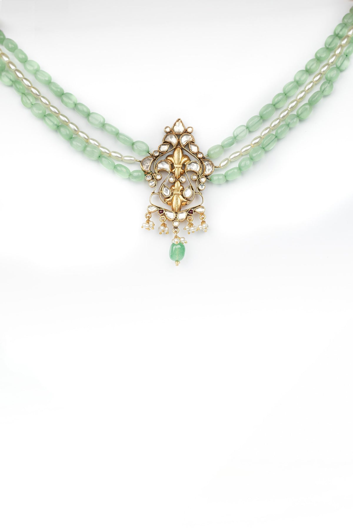Polki Embellished Pendant Necklace 