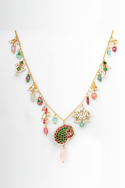 Multi-Charm Pendant Necklace 