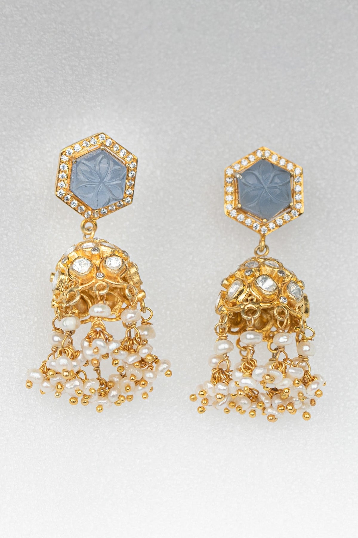 Polki Embellished Jhumkis 