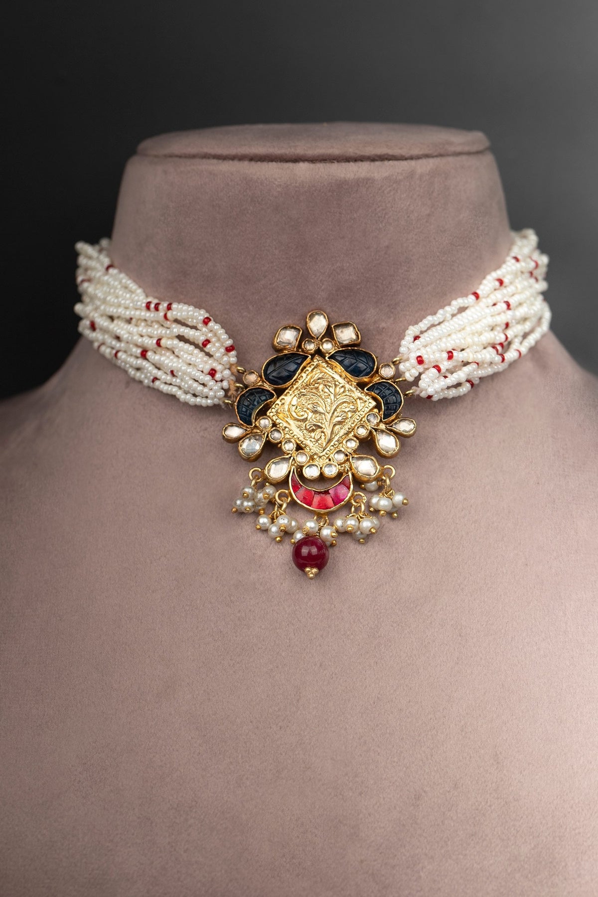 Gemstone Embellished Choker 