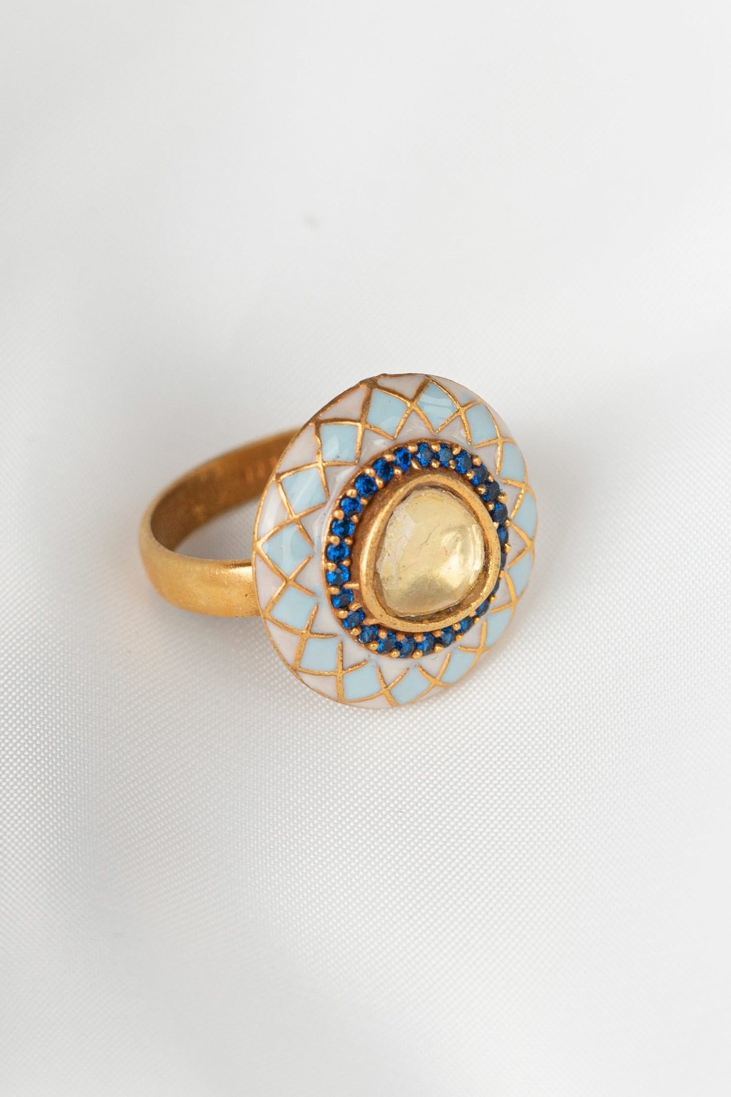 Geometric Stone Embellished Ring 