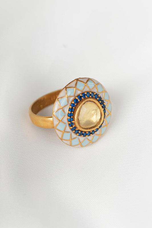 Geometric Stone Embellished Ring 