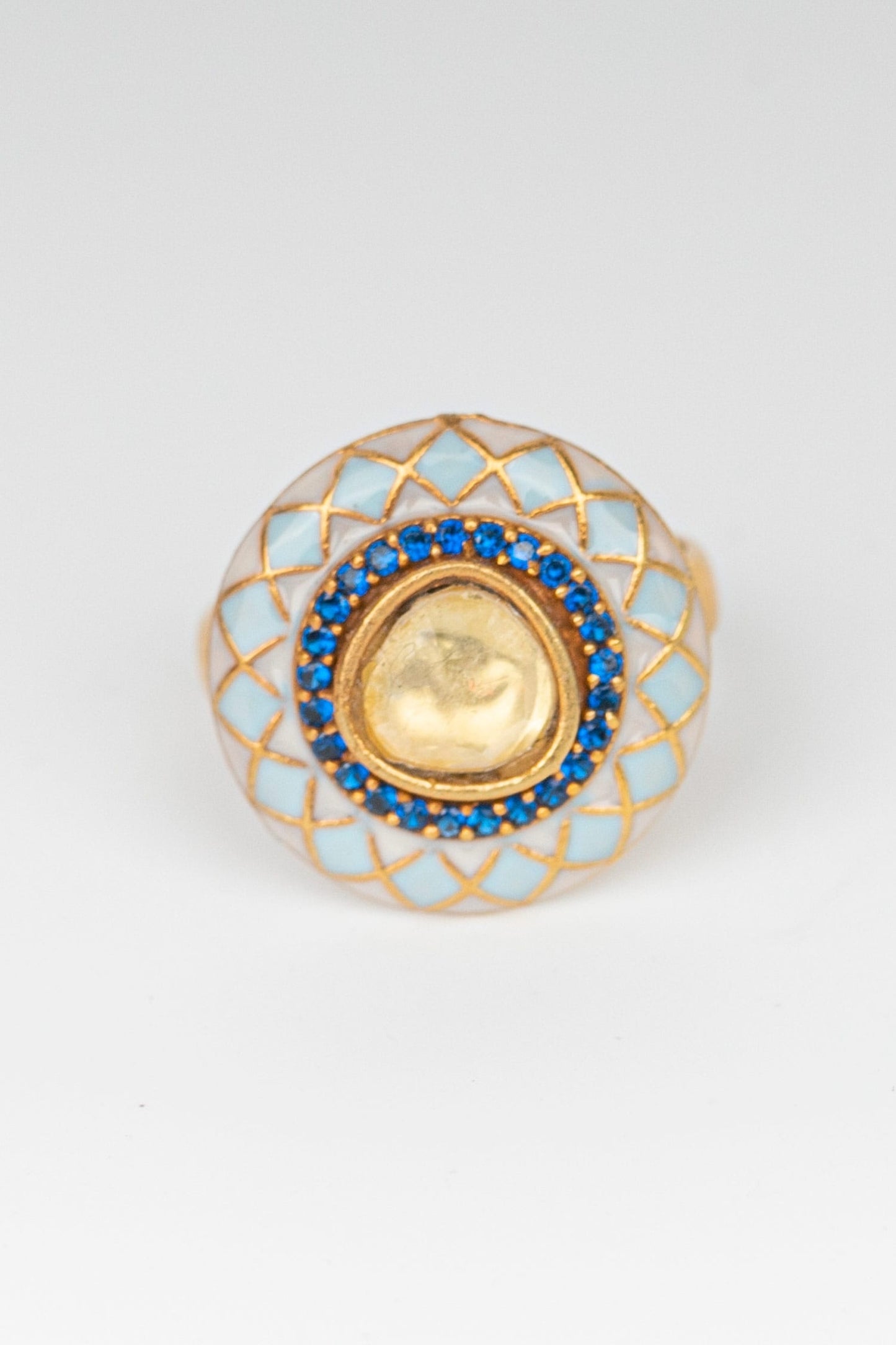 Geometric Stone Embellished Ring 