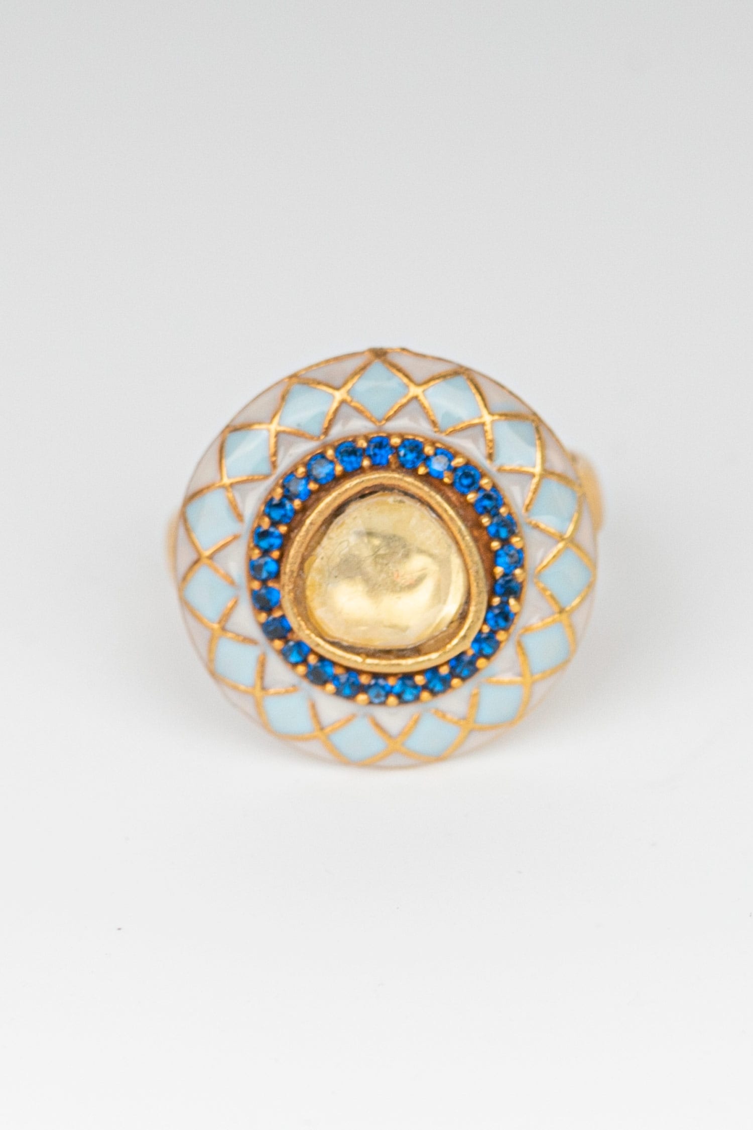 Geometric Stone Embellished Ring 