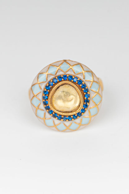 Geometric Stone Embellished Ring 